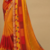 Women's yellow red chiffon geomatric print chiffon saree with blouse