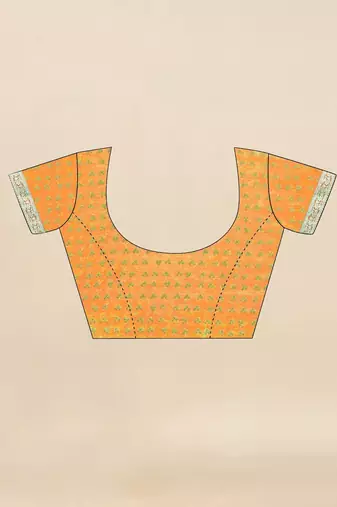 Women's yellow bandhani print chiffon saree with unstitch blouse