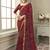 Women's maroon bandhani print chiffon saree with unstitch blouse