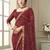 Women's maroon bandhani print chiffon saree with unstitch blouse