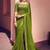 Women's green georgette leheriya print saree with blouse