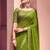 Women's green georgette leheriya print saree with blouse