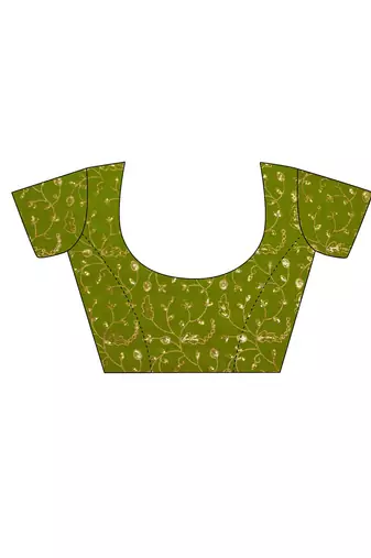 Women's green georgette leheriya print saree with blouse
