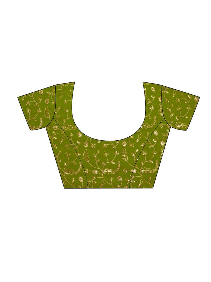 Women's green georgette leheriya print saree with blouse