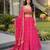 Rani Pink Printed Embroidery Work Georgette Navratri Lehenga choli set
