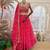 Rani Pink Printed Embroidery Work Georgette Navratri Lehenga choli set