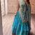 Teal Printed Embroidery Work Georgette Navratri Lehenga choli set