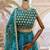 Teal Printed Embroidery Work Georgette Navratri Lehenga choli set