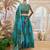 Teal Printed Embroidery Work Georgette Navratri Lehenga choli set