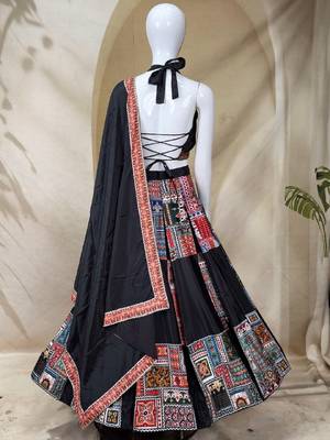 Captivating black printed Frensh Crepe Indian festival Navratri Special Chaniya choli 9