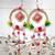 traditional hanging lace chudi shubh labh cushion peony beaded bell hanging decor (pack of 2)