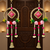 traditional hanging lace chudi shubh labh cushion peony beaded bell hanging decor (pack of 2)
