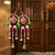 traditional hanging lace chudi shubh labh cushion peony beaded bell hanging decor (pack of 2)