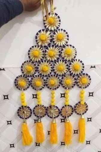 handmade gota bangle pompom door hanging decorative home decor (pack of 2)