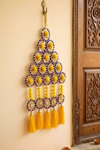 handmade gota bangle pompom door hanging decorative home decor (pack of 2)