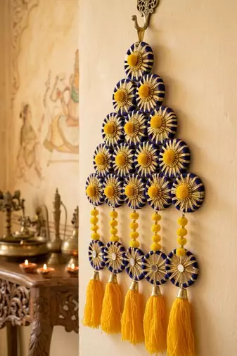 handmade gota bangle pompom door hanging decorative home decor (pack of 2)