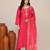 Pink chanderi embroidered kurta set