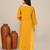 Mustard chanderi embroidered kurta set