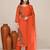 Orange chanderi embroidered kurta set