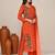 Orange chanderi embroidered kurta set