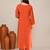 Orange chanderi embroidered kurta set