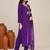 Violet viscose embroidered kurta set