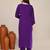 Violet viscose embroidered kurta set