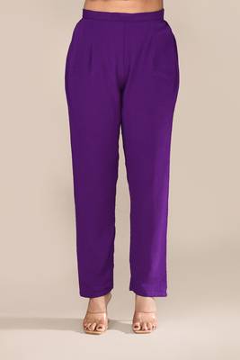 Violet viscose embroidered kurta set 4