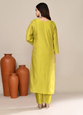 Pastel viscose embroidered kurta set 3