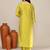 Pastel viscose embroidered kurta set