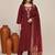 Maroon chanderi festive wear kurta set
