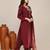 Maroon chanderi festive wear kurta set
