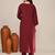 Maroon chanderi festive wear kurta set
