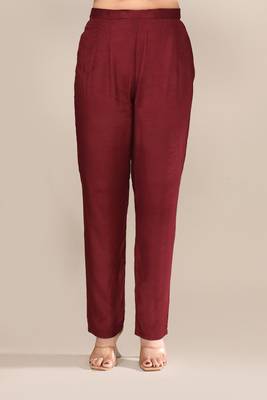 Maroon chanderi festive wear kurta set 4