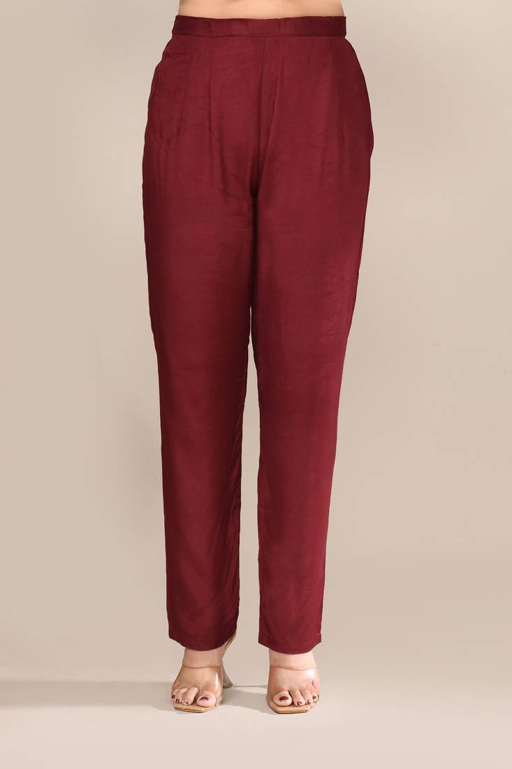 Maroon chanderi festive wear kurta set