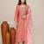 Peach cotton festive wear kurta set