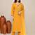 Yellow viscose party wear kurta set