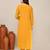 Yellow viscose party wear kurta set