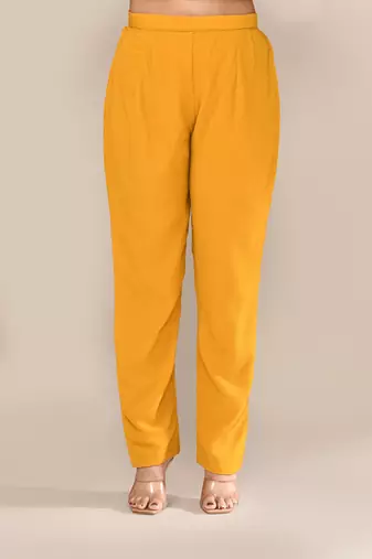Yellow viscose party wear kurta set