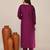 Purple cotton festive wear kurta set