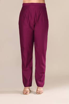 Purple cotton festive wear kurta set 4