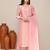 Pink shimmer embroidered kurta set