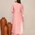 Pink shimmer embroidered kurta set