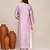 Mauve satin embroidered kurta set