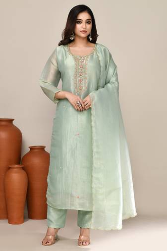 Pastel shimmer festive kurta set