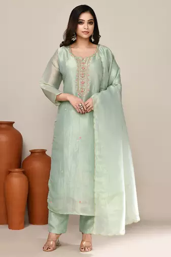 Pastel shimmer festive kurta set