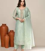 Pastel shimmer festive kurta set