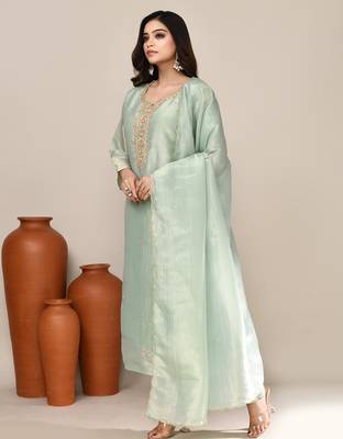 Pastel shimmer festive kurta set 2
