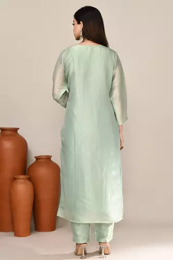 Pastel shimmer festive kurta set