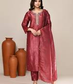 Maroon shimmer party wear kurta set
